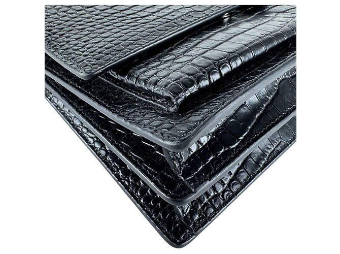 Borsa a Spalla Saint Laurent Sunset Medium Nero - vista 8