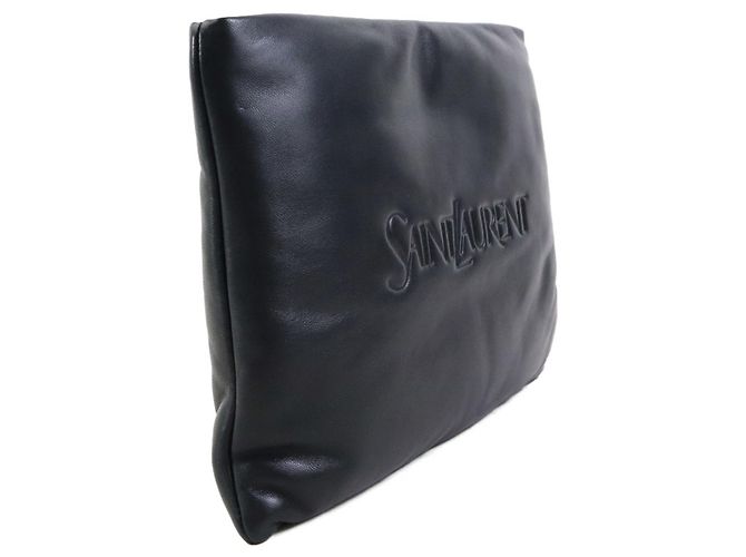 Clutch in pelle nera Saint Laurent Nero - vista 2