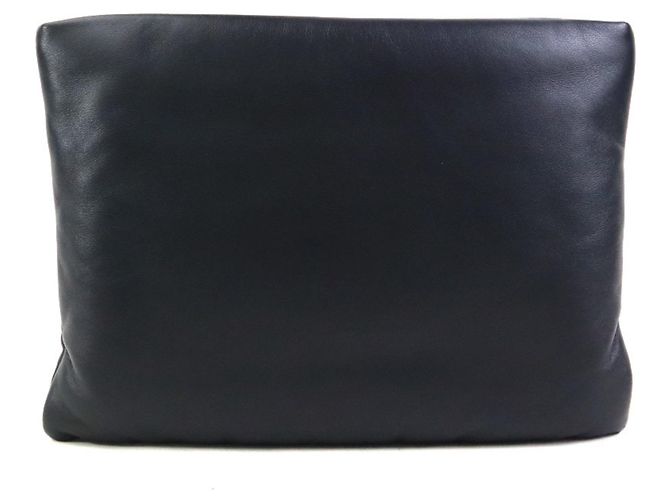 Clutch in pelle nera Saint Laurent Nero - vista 3