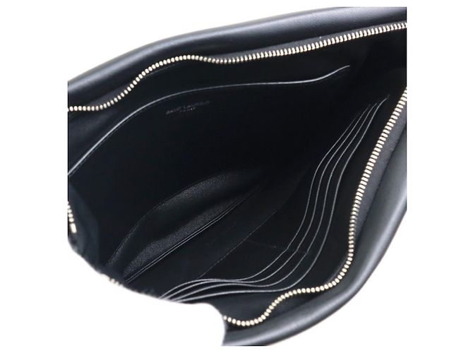 Clutch in pelle nera Saint Laurent Nero - vista 5