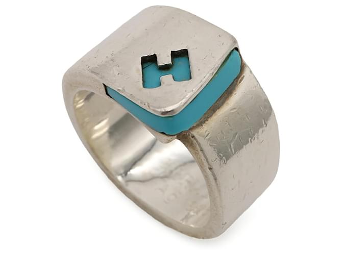 Hermès Hermes Candy Ring in Silber und Blau - Ansicht 4