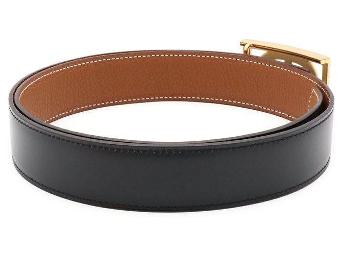 Hermès Cinturón reversible HERMES Chaine d'Ancre Castaño Negro - vista 3
