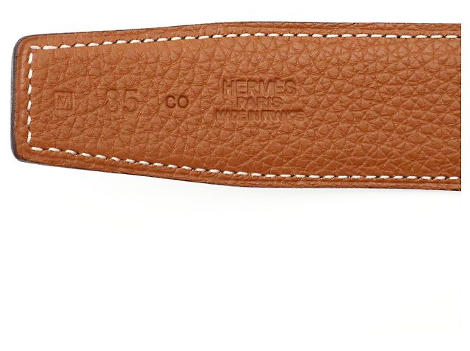 Hermès Cinturón reversible HERMES Chaine d'Ancre Castaño Negro - vista 8