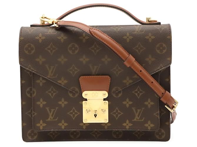 Borsa Louis Vuitton Monogram Monceau 28 Marrone - vista 2