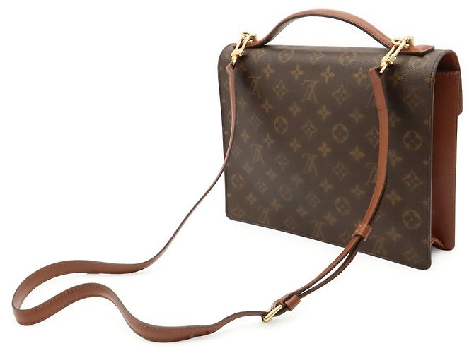 Borsa Louis Vuitton Monogram Monceau 28 Marrone - vista 3