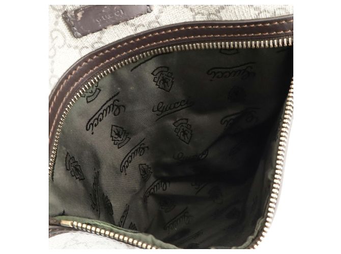 Borsa a Spalla Gucci GG Supreme Plus Beige Cachi Marrone scuro - vista 10