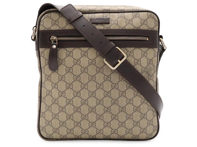 Borsa a Spalla Gucci GG Supreme Plus Beige Cachi Marrone scuro - vista 2