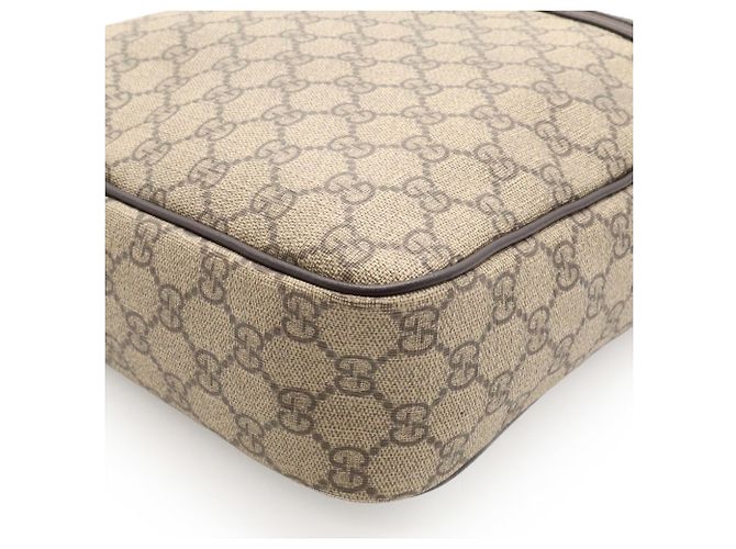 Borsa a Spalla Gucci GG Supreme Plus Beige Cachi Marrone scuro - vista 4