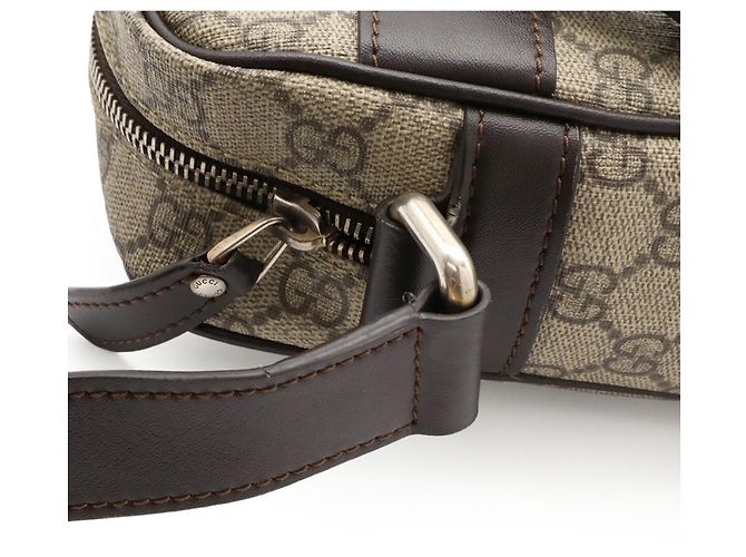 Borsa a Spalla Gucci GG Supreme Plus Beige Cachi Marrone scuro - vista 6