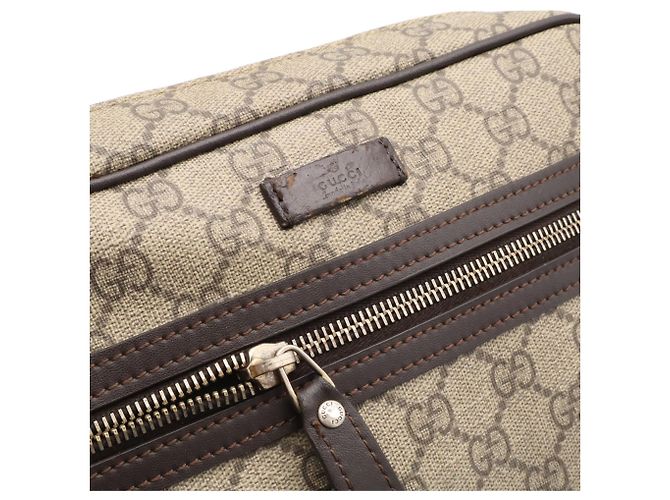 Borsa a Spalla Gucci GG Supreme Plus Beige Cachi Marrone scuro - vista 8