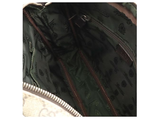 Borsa a Spalla Gucci GG Supreme Plus Beige Cachi Marrone scuro - vista 9