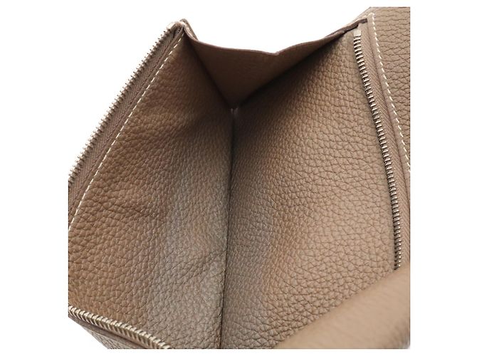 Cartera larga plegable Hermès Dogon Rect Verso Gris pardo - vista 10