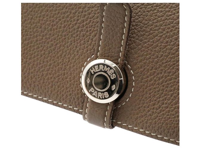 Cartera larga plegable Hermès Dogon Rect Verso Gris pardo - vista 5