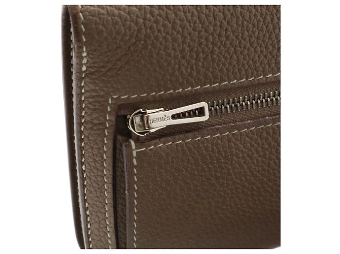 Cartera larga plegable Hermès Dogon Rect Verso Gris pardo - vista 6