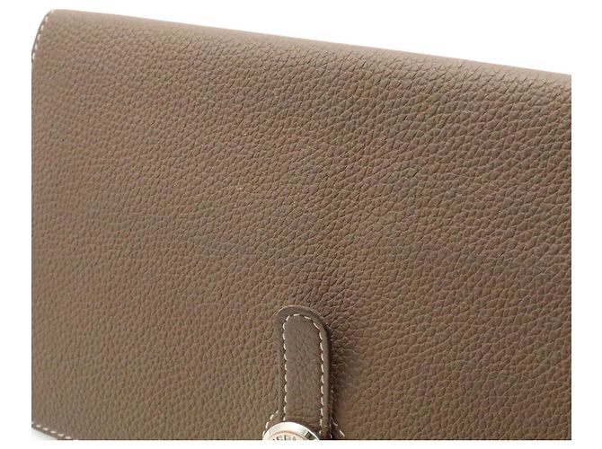 Cartera larga plegable Hermès Dogon Rect Verso Gris pardo - vista 7