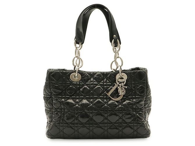 Borsa Tote Christian Dior Lady Cannage Nero - vista 2