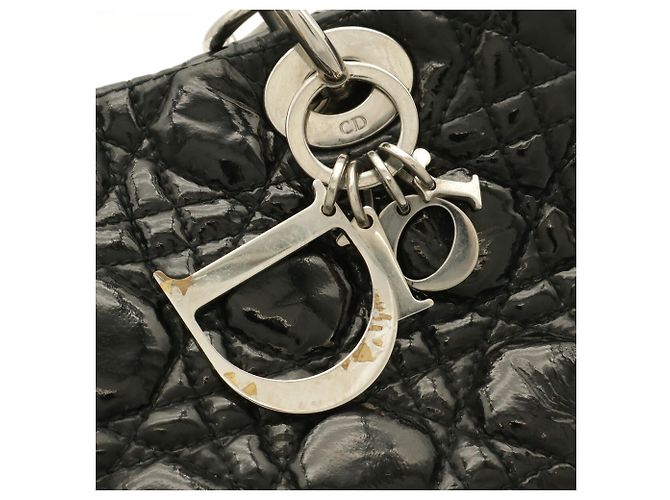 Borsa Tote Christian Dior Lady Cannage Nero - vista 5