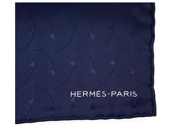 Hermès Pañuelo de seda 100% azul marino Hermes - vista 3