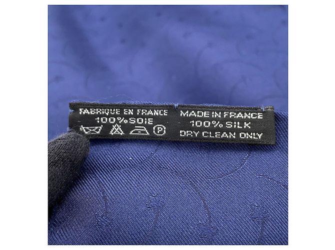 Hermès Pañuelo de seda 100% azul marino Hermes - vista 4