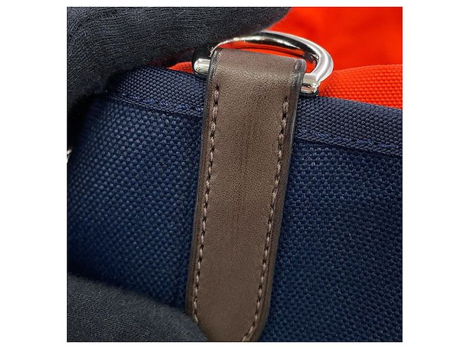 Hermès Bolso Hermes Sac de Pansage Groom Roja Azul marino - vista 11