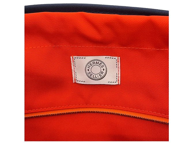 Hermès Bolso Hermes Sac de Pansage Groom Roja Azul marino - vista 17