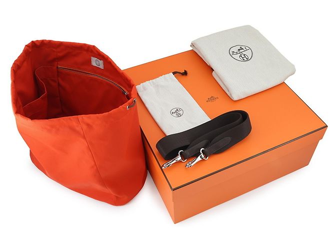 Hermès Bolso Hermes Sac de Pansage Groom Roja Azul marino - vista 19