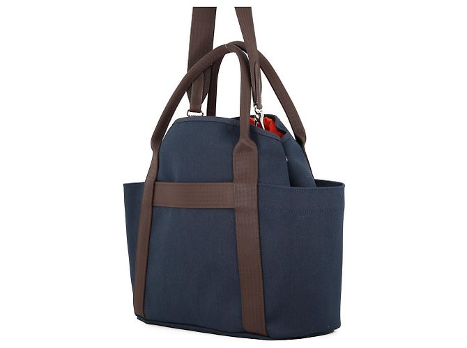 Hermès Bolso Hermes Sac de Pansage Groom Roja Azul marino - vista 2