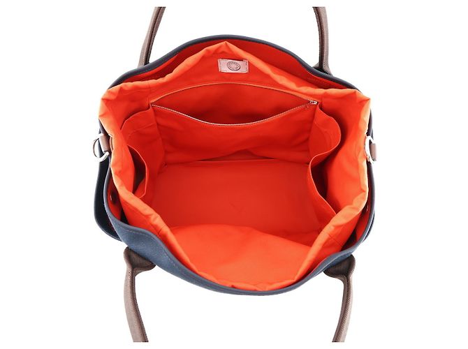 Hermès Bolso Hermes Sac de Pansage Groom Roja Azul marino - vista 6