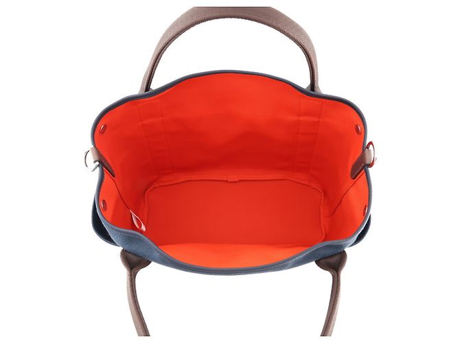 Hermès Bolso Hermes Sac de Pansage Groom Roja Azul marino - vista 7