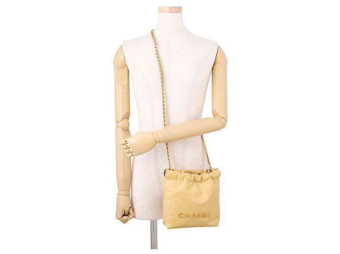 Borsa Chanel 22 Mini Coco Mark Beige - vista 5