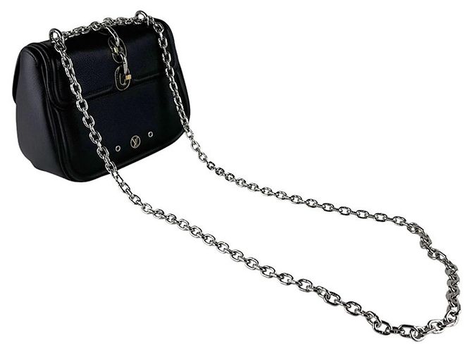 Borsa a tracolla in pelle nera Louis Vuitton Nero - vista 10