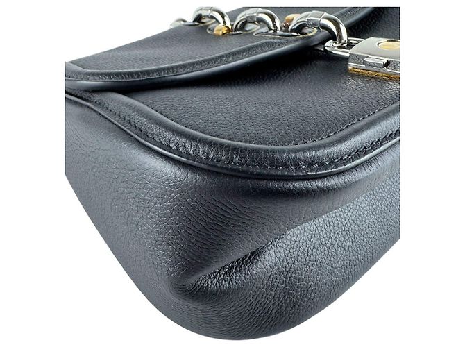 Borsa a tracolla in pelle nera Louis Vuitton Nero - vista 8