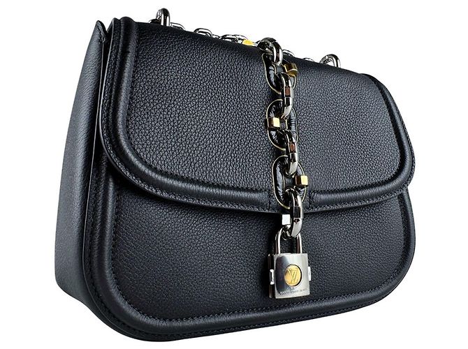 Borsa a tracolla in pelle nera Louis Vuitton Nero - vista 9