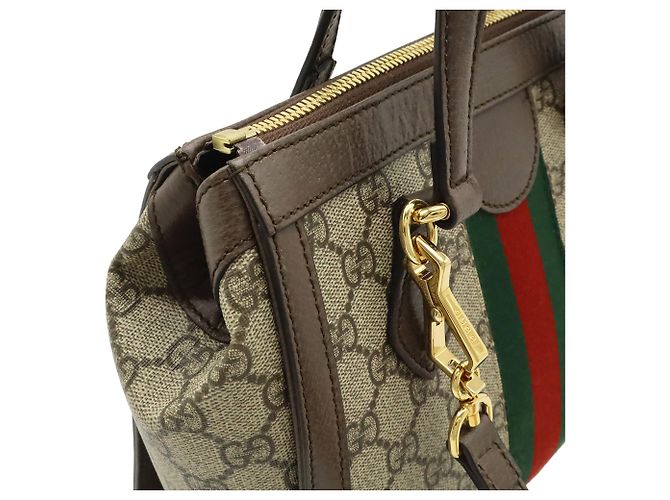 Borsa Gucci Beige Small GG Supreme Web Ophidia - vista 5