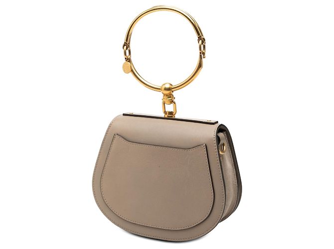 Borsa a tracolla Nile in piccola pelle marrone Chloé Taupe - vista 2