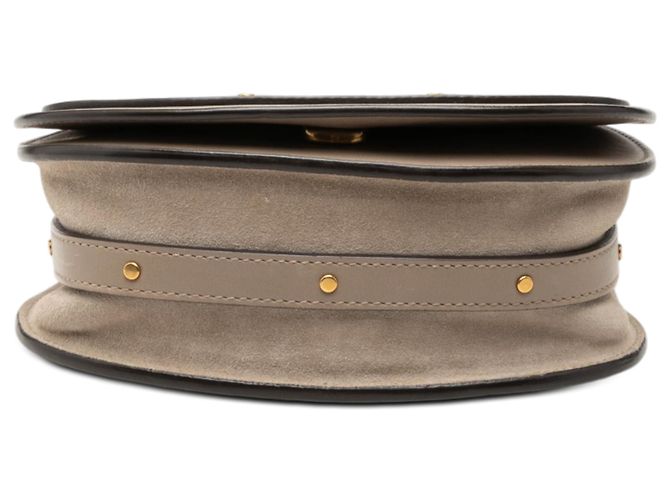 Borsa a tracolla Nile in piccola pelle marrone Chloé Taupe - vista 3
