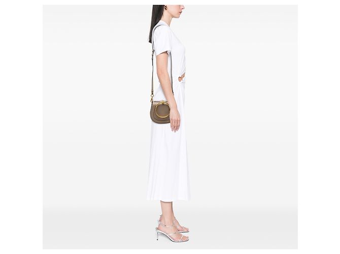 Borsa a tracolla Nile in piccola pelle marrone Chloé Taupe - vista 6