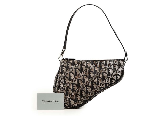 Pochette Saddle in tela Diorissimo nera Mini Dior Nero - vista 7