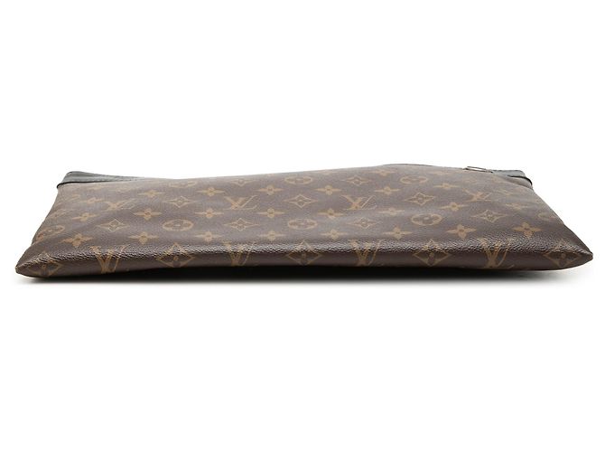 Louis Vuitton Marrone Monogram Macassar Discovery Pochette GM - vista 3