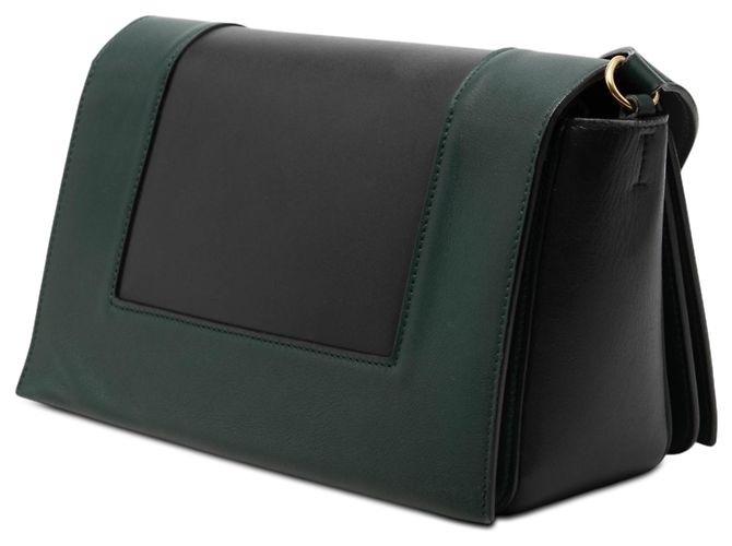 Céline Borsa a tracolla Celine Green Medium Shiny Smooth Calfskin Frame Verde Verde scuro - vista 2