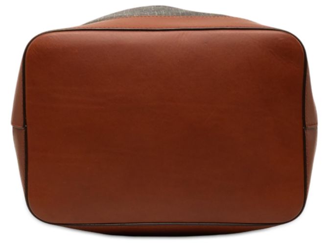 Borsa Bucket Long Le Monogramme in Tela Cerata Marrone Saint Laurent Marrone scuro - vista 3