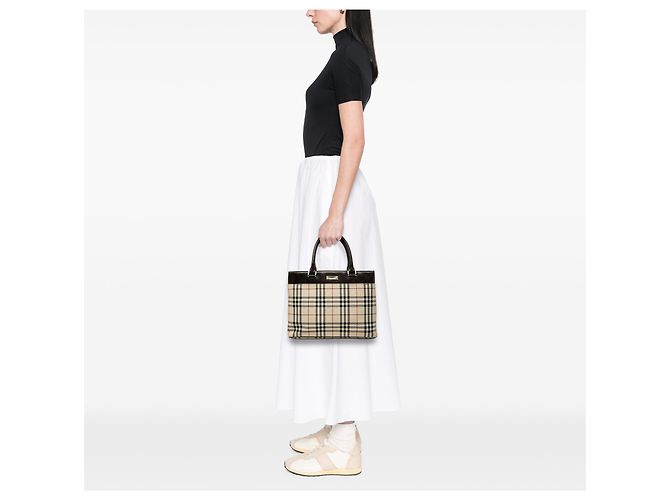 Burberry Beige House Check Canvas Tote - Ansicht 6