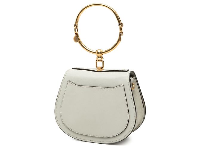 Borsa a tracolla Nile in pelle grigia piccola Chloé Marrone Grigio - vista 2