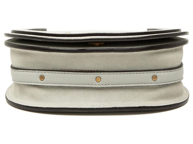 Borsa a tracolla Nile in pelle grigia piccola Chloé Marrone Grigio - vista 3