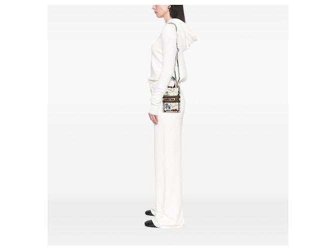 Dior Mini Book Tote Verticale in tela ricamata bianca Pixel Zodiac Bianco - vista 7