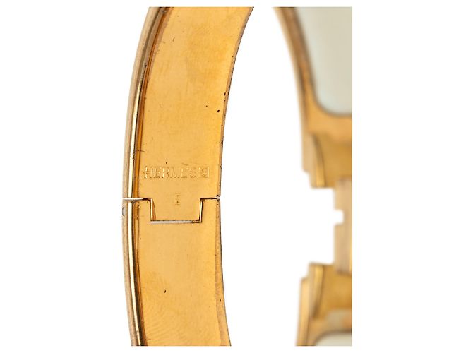 Bracciale Hermès Clic H in smalto bianco stretto PM Bianco sporco - vista 4