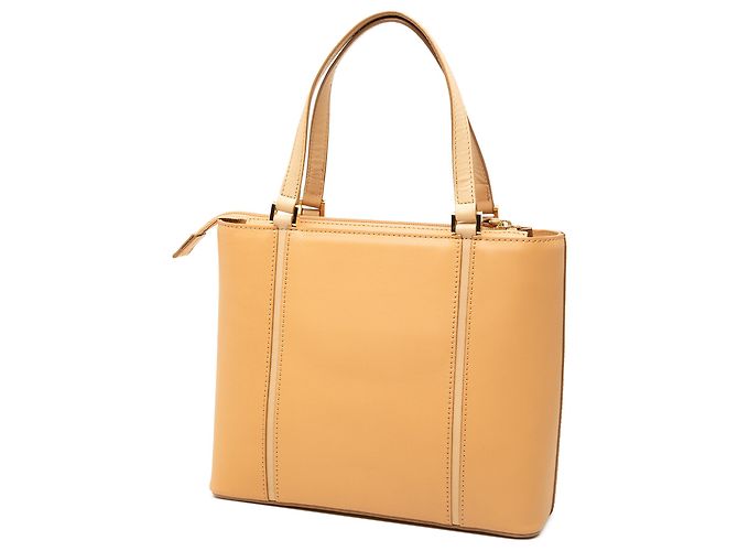 Tote in pelle marrone Burberry Caramello - vista 2