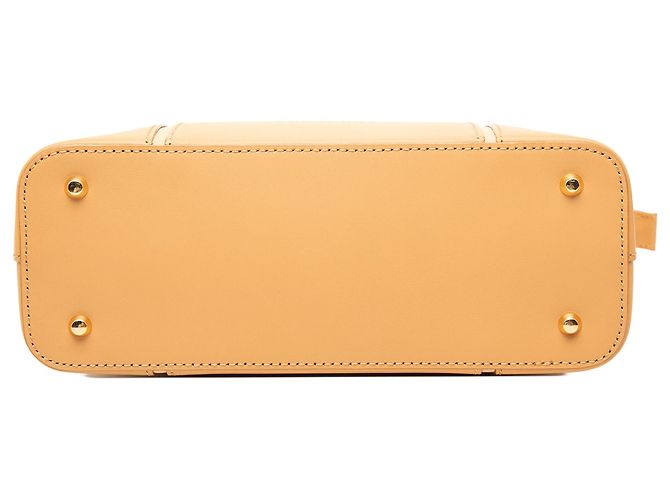Tote in pelle marrone Burberry Caramello - vista 3