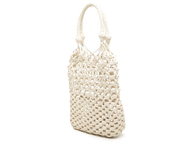 Borsa bucket in nappa bianca macramé Miu Miu Bianco Crudo - vista 2