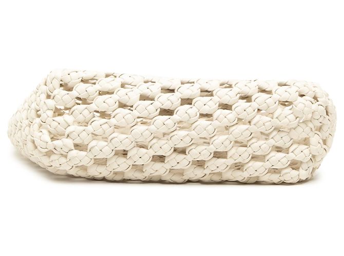 Borsa bucket in nappa bianca macramé Miu Miu Bianco Crudo - vista 3